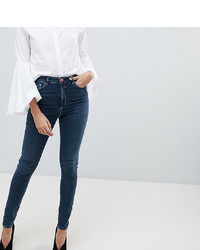 Asos Tall Asos Design Tall Ridley High Waist Skinny Jeans In Aged Blue Wash