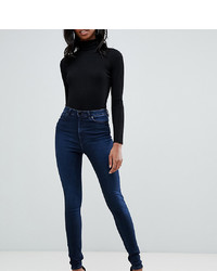 Asos Tall Asos Design Tall Ridley High Waist Skinny Jeans In Blue Black Wash