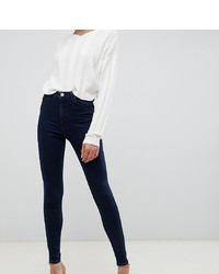 Asos Tall Asos Design Tall Ridley High Waist Skinny Jeans In Dark Blue Wash