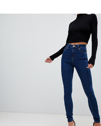 Asos Tall Asos Design Tall Ridley High Waist Skinny Jeans In Deep Blue Wash