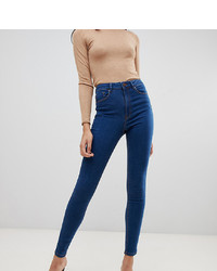 Asos Tall Asos Design Tall Ridley High Waist Skinny Jeans In Flat Blue Wash