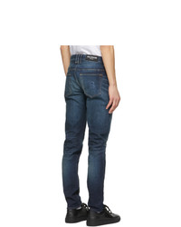 Balmain Blue Tapered Raw Vintage Jeans