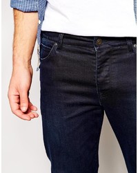 Asos Brand Skinny Jeans In Dark Blue