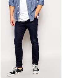 Asos Brand Skinny Jeans In Dark Blue