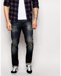 Asos Brand Skinny Jeans With Coated Brown Tint