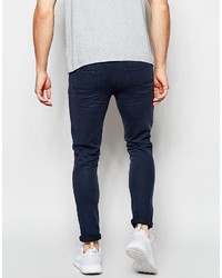 Asos Brand Super Skinny Jeans In Dark Blue
