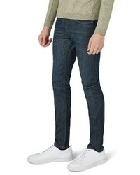 Topman Coated Denim Skinny Jeans