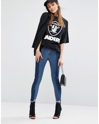 PrettyLittleThing Contrast Twisted Seam Skinny Jeans