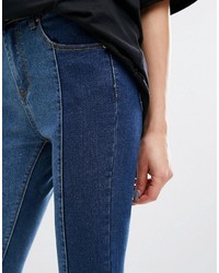 PrettyLittleThing Contrast Twisted Seam Skinny Jeans