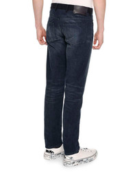 Lanvin Contrast Waistband Skinny 5 Pocket Jeans Blue