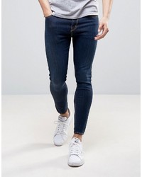 Love Moschino Cropped Stretch Super Skinny Jeans With Moschino Back Waist Tab