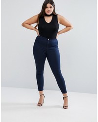 Asos Curve Curve Rivington Jegging In Bee Blackened Blue