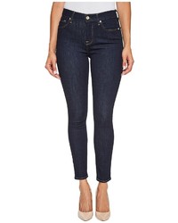 7 For All Mankind High Waist Ankle Skinny Jeans In Dark Rinse Jeans