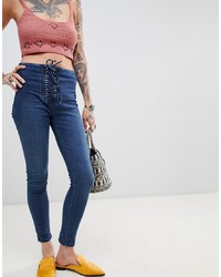 Free People High Waisted Lace Up Jeggings