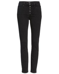Paige Hoxton Button High Waist Ankle Skinny Jeans