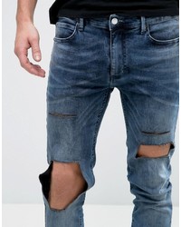 Religion Jeans In Super Skinny Stretch Fit With Open Hole Knee
