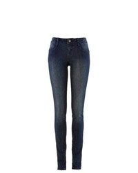 John Baner JEANSWEAR Piped Skinny Jeans In Dark Blue Stone Size 14