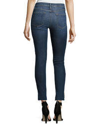 Frame Le Skinny Raw Stagger Zip Jeans Blue