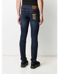Dolce & Gabbana Logo Embroidered Slim Jeans