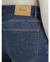 Z Zegna Logo Patch Cropped Jeans