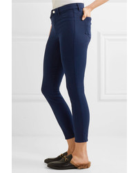 L'Agence Margot Cropped High Rise Skinny Jeans Navy