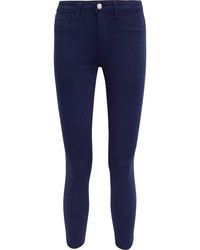 L'Agence Margot Cropped High Rise Skinny Jeans Navy