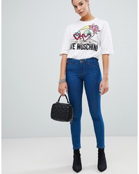 Love Moschino Mid Rise Blue Skinny Jeans
