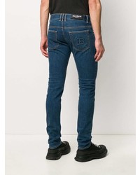 Balmain Monogram Embossed Skinny Jeans