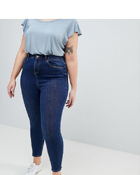 New Look Plus New Look Curve Mid Blue Wash Skinny Jean In Blue