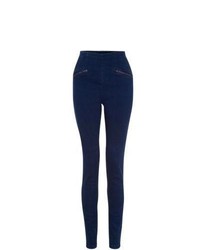 New Look Navy Zip Pocket High Rise Skinny Jeans