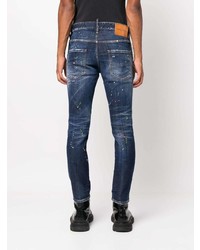 DSQUARED2 Paint Splatter Skinny Cut Jeans