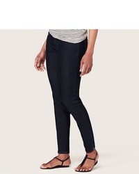 LOFT Petite Curvy Skinny Ankle Zip Jeans In Dark Rinse Wash