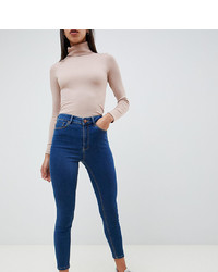 ASOS DESIGN Ridley High Waist Skinny Jeans In Flat Blue Wash