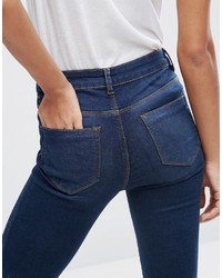 Asos Ridley Skinny Jeans In James Darkwash With Let Down Hem