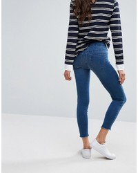 Only Royal Skinny Jeans With Raw Ankle Hem
