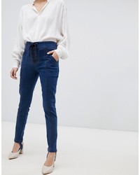 Current Air Skinny Jean With Stirrup And Lace Up Detail