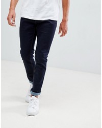 Bershka Skinny Jeans In Dark Blue