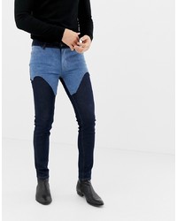 ASOS DESIGN Skinny Jeans In Indigo With Western Detail