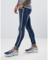 ASOS DESIGN Super Skinny Jeans In Dark Wash Blue With