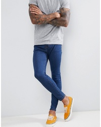 Bershka Super Skinny Jeans In Mid Blue