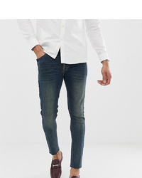 ASOS DESIGN Tall Super Skinny Jeans In Dark Blue Wash