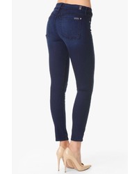 7 For All Mankind The Second Skin Slim Illusion Ankle Skinny Contour In Dark Blue