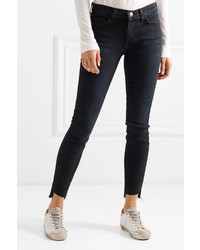 Current/Elliott The Stiletto Frayed Mid Rise Skinny Jeans