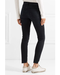 Current/Elliott The Stiletto Frayed Mid Rise Skinny Jeans