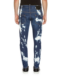 DSQUARED2 Twist Bleach Wash Skinny Jeans Blue