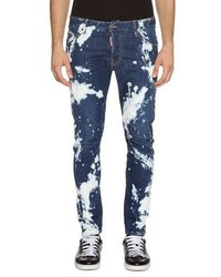 DSQUARED2 Twist Bleach Wash Skinny Jeans Blue