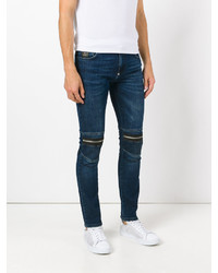 Philipp Plein Zipped Knee Skinny Jeans