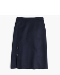 J.Crew Collection Button Skirt In Double Faced Cashmere