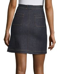 Carven Cotton Blend Button Front Skirt