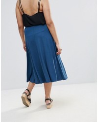Asos Curve Curve Midi Skirt With Asymmetric Poppers